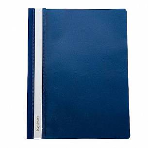 Папка-скоросшиватель INFORMAT А5, синяя, пластик 180 мкм, карман для маркировки