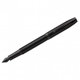 Ручка перьевая подарочная Parker IM Achromatic Black синий 0,8 мм корпус сталь Матовое черн. карт.футл.