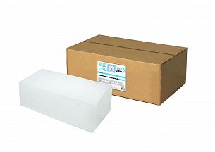 Полотенца бумажные 1 слой, 1-2-PRO ЭКОНОМ, V(ZZ)-сложение, 23х21 см, 200 листов,  белый, целлюлоза