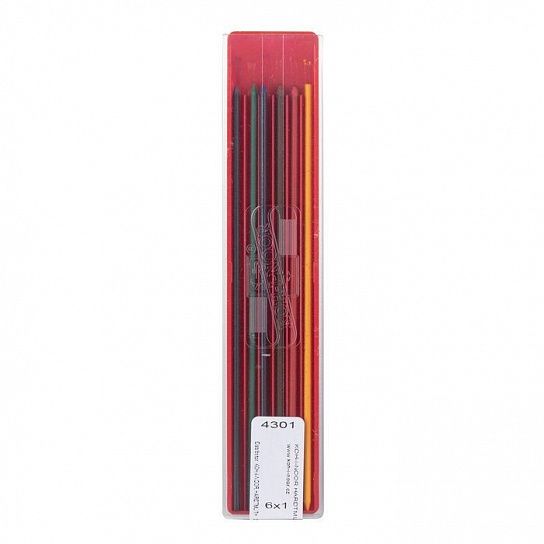 Грифель для цанговых карандашей технич. KOH-I-NOOR 4301 2 6 цветов