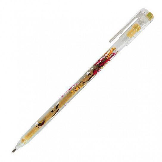 Ручка гелевая ЛЮРЕКС 1 мм золотая с блестками