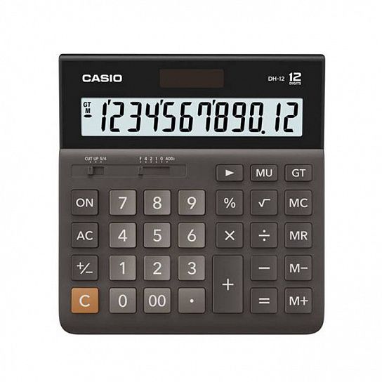 Калькулятор широкоформатный CASIO DH-12, настольный бухгалтерский, 12-разрядный, черный