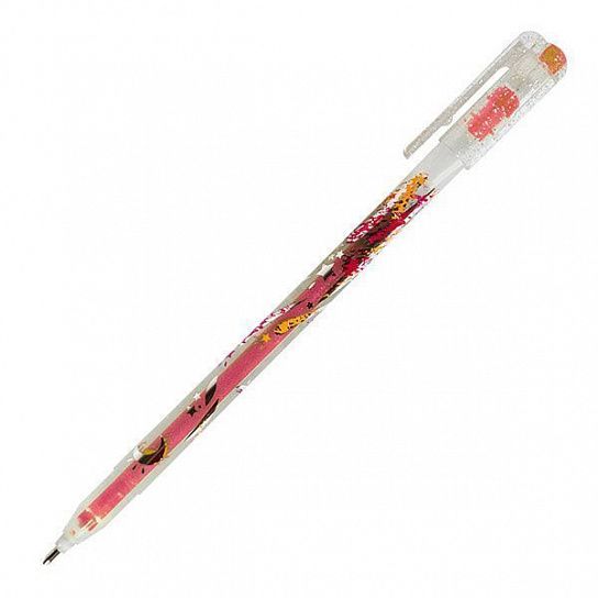 Ручка гелевая ЛЮРЕКС 1 мм розовая с блестками