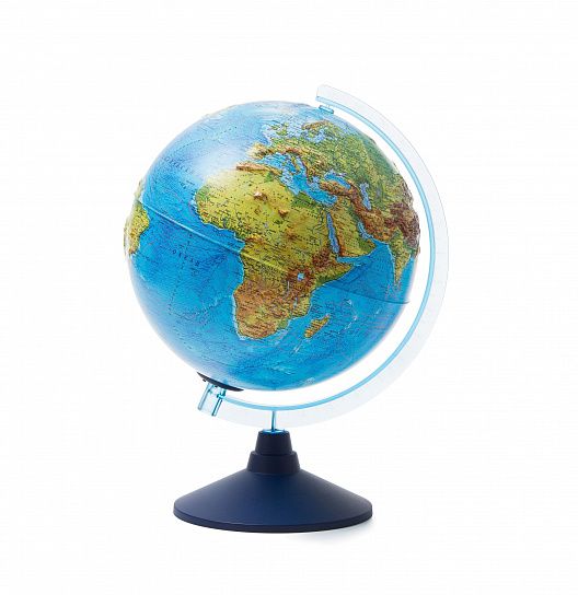 Глобус Земли физико-политический 21 см рельефный с подсветкой