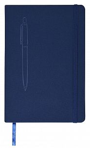 Книжка записная А5 142x210 мм 80 листов линия INFORMAT MAGNETIC мягкая обложка синяя, с ляссе