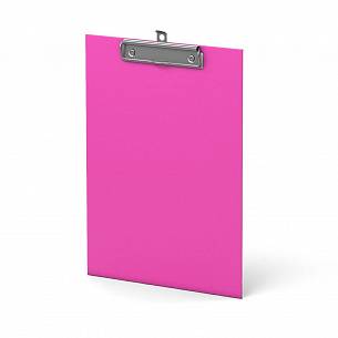 Планшет ErichKrause NEON А4 с зажимом, ламинированный картон, розовый