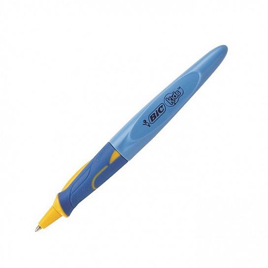 Ручка шариковая автоматическая KIDS BPTWIST BOY 1 мм синяя резиновый грип