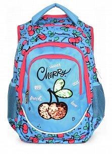 Рюкзак Schoolformat Cherries, модель SOFT 3, мягкий каркас, трехсекционный, 40х28х20 см, 22 л, для девочек