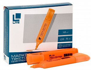 Маркер текстовый классический LITE 0,5-5 мм оранжевый скошенный 1 шт