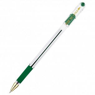 Ручка масляная MUNHWA MC GOLD 0,5 мм зеленый, резиновый грип