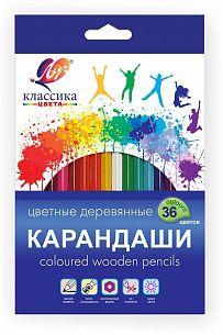 Набор цветных карандашей Луч КЛАССИКА 36 цветов шестигранный корпус дерево картонная упаковка