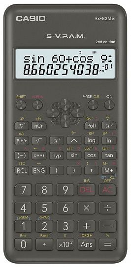 Калькулятор CASIO FX-82MS-2 240 функций, научный, 12-разрядный, черный, сертифицирован для ЕГЭ