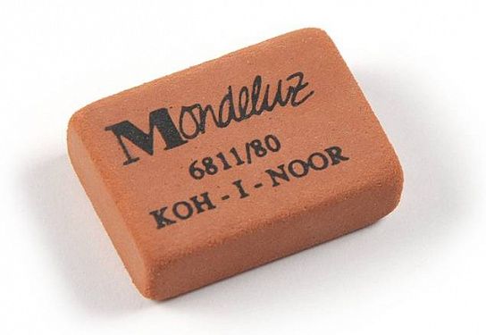 Ластик KOH-I-NOOR MONDELUZ 6811/80 (HB-6B) 26x18,5x8 мм каучук, оранжевый