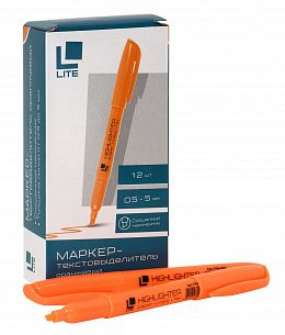 Маркер текстовый тонкий LITE 0,5-5 мм оранжевый скошенный 1 шт
