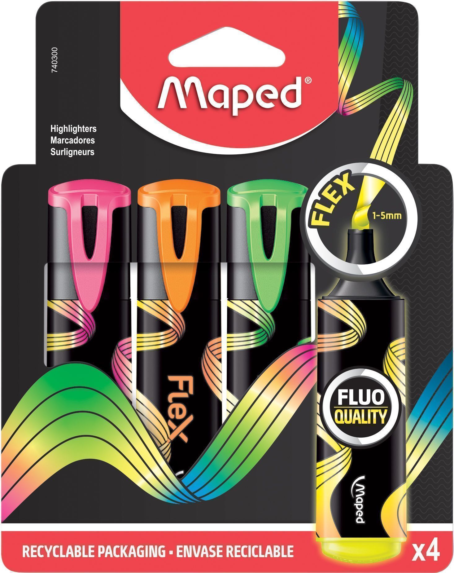    MAPED FLUO PEP'S FLEX ,  , 15 , ,  , 4 . 