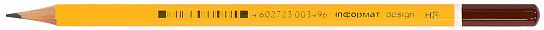 Карандаш чернографитный INFORMAT Design HB, заточенный, дерево, шестигранный, без ластика