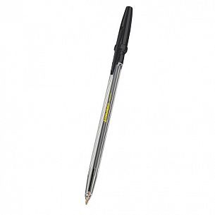 Ручка шариковая Corvina 51, 1 мм, черная, прозрачный шестигранный корпус