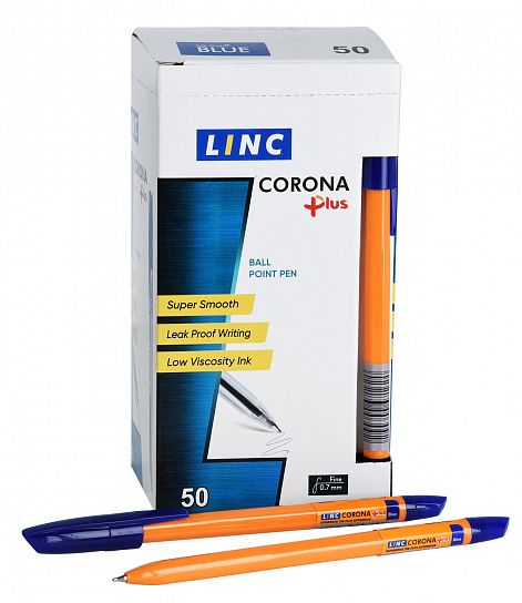 Ручка шариковая LINC Corona Plus 0,7 мм синяя оранжевый корпус
