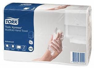 Полотенца бумажные TORK ADVANCED H2, 2 слойные, Z-сложение, 21,3х23,4 см, 190 л., белые