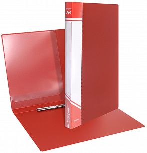 Папка-скоросшиватель INFORMAT А4, красная, пластик 700 мкм, карман для маркировки и внутренний