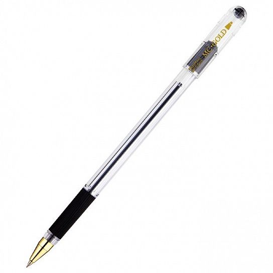 Ручка масляная MUNHWA MC GOLD 0,5 мм черный резиновый грип