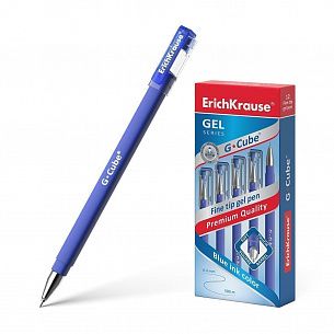 Ручка гелевая ErichKrause® G-Cube®, цвет чернил синий (в коробке по 12 шт.)