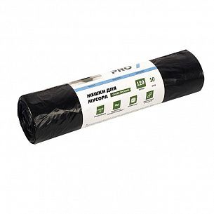 Мешки для мусора 120 л 1-2-Pro 25 мкм ПВД 70 х 110 см 10 шт черные стандартные