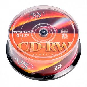 Диск CD-RW VS 700 Мб 4-12х CB/25