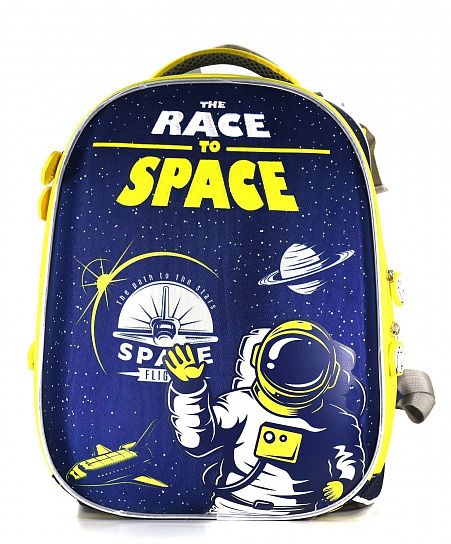 Рюкзак Schoolformat Race to space, модель ERGONOMIC+, жесткий каркас, двухсекционный, 38х30х18 см, 17 л, для мальчиков