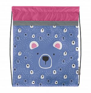 Мешок для обуви Schoolformat LITTLE FACE 49х41 см, голубой, 1 отделение, для девочек