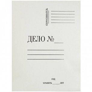 Папка-скоросшиватель ДЕЛО А4, белая, немелованный картон 280 г/м2