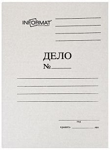 Папка-скоросшиватель ДЕЛО INFORMAT А4, белая, немелованный картон 280 г/м2