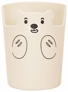 Стакан для канц LOREX KIDS CUTE BEAR WHITLY 1 отд. 100х65х65 мм белый пластик