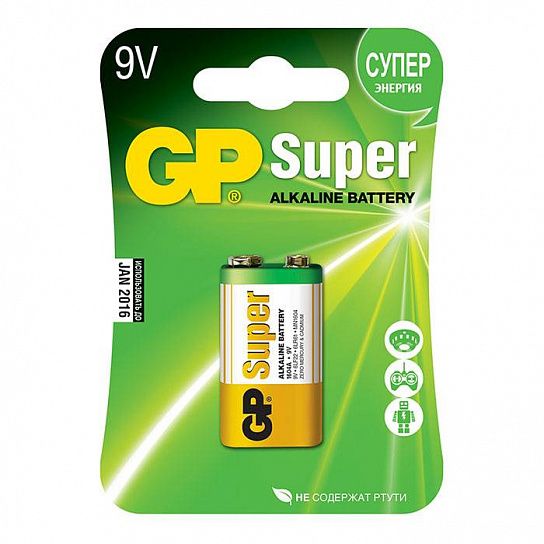 Батарейка GP SUPER КРОНА 6LR61 алкалиновая 9V 1 шт/упак