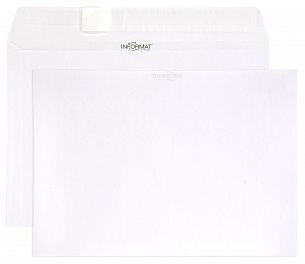 Конверт почтовый С5 (162х229) чистый, белый, стрип, 80 г/м2