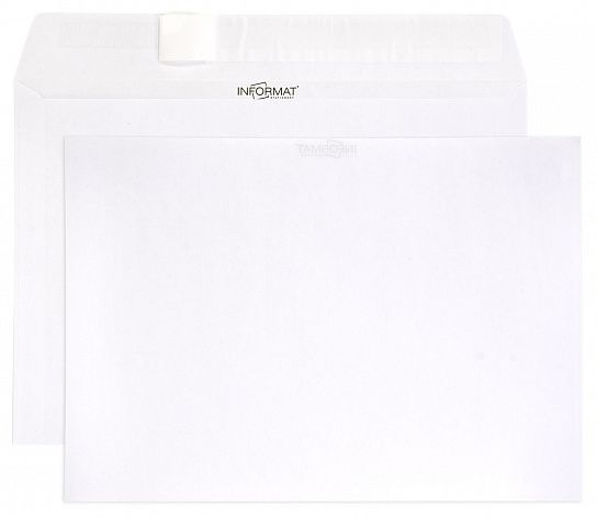 Конверт почтовый С5 (162х229) чистый, белый, стрип, 80 г/м2