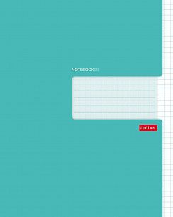 Тетрадь 96 листов клетка скрепка БИРЮЗА А5 мелованный картон офс.