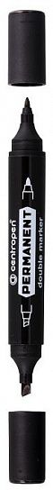 Маркер перманентный двухсторонний CENTROPEN 1—4 мм, черный, круглый