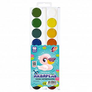 Акварель Луч ZOO 16 цветов, без кисти, пластиковая упаковка с европодвесом