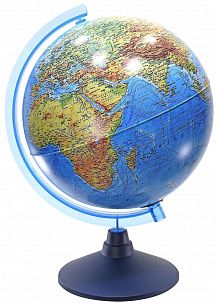 Интерактивный глобус Земли физико-политический 250 мм. с подсветкой от батареек