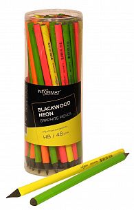 Карандаш чернографитный пластиковый INFORMAT Blackwood НВ заточенный, трехгранный, тубус