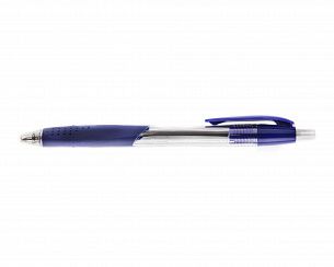 Ручка шариковая автоматическая BEIFA A-PLUS 0,7 мм синяя резиновый грип треугольный корпус