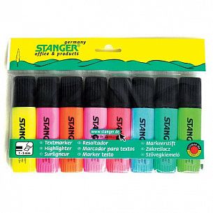 Набор текстовых маркеров Stanger Textmarker Classic 1—5 мм, ассорти, скошенный, 8 цветов
