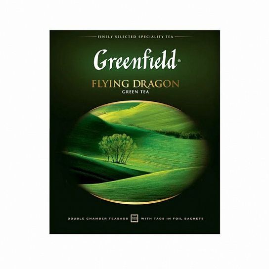 Чай Greenfield FLYING DRAGON зеленый, 100 пакетиков
