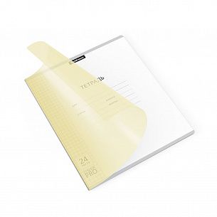 Тетрадь 24 листа клетка ErichKrause Классика CoverPrо Pastel желтая пластиковая обложка