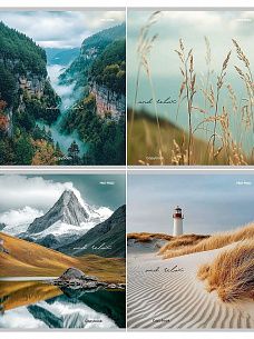 Тетрадь 96 л. А5 клетка, на скрепке, офсет Проф-пресс ВИДЫ ПРИРОДЫ - 7 мелованный картон, перевертыш