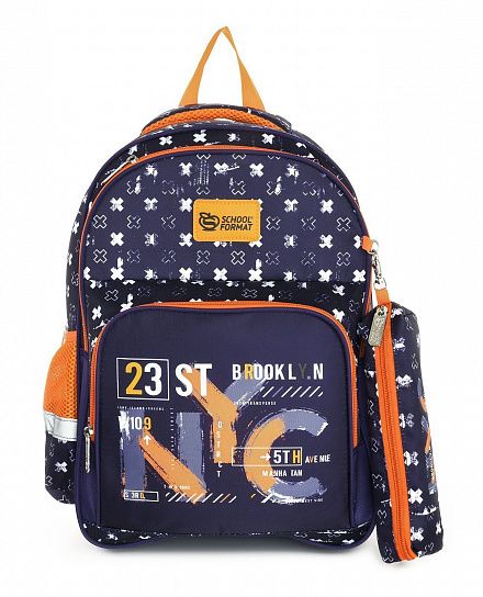 Рюкзак мягкий Schoolformat Graffiti, модель SOFT 2+, мягкий каркас, двухсекционный, 40,5х29х14 см, 17 л, для мальчиков