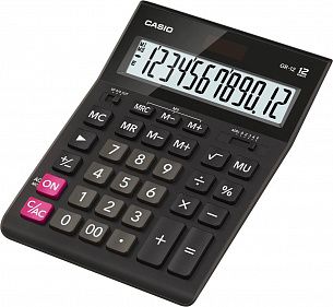 Калькулятор CASIO GR-12, настольный бухгалтерский, 12-разрядный, черный