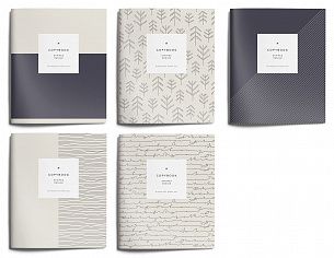 Тетрадь 96 л. А5 клетка, на скрепке, офсет LOREX CROSS BORDERS мелованный картон, запечатка форзаца, soft touch