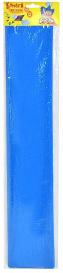 Бумага цветная крепированная флуоресцентная Каляка-Маляка, 50х250 см, 32 г/м2, голубая, в пакете с европодвесом